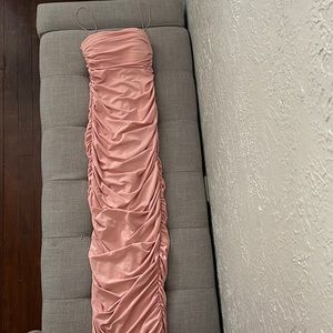 Keep it simple rushed midaxi dress in blush